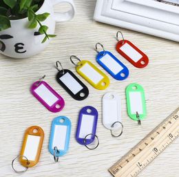 Plastic Tag Keychains Luggage Tags Keyring Pendant Name Key Card Marking Key Ring