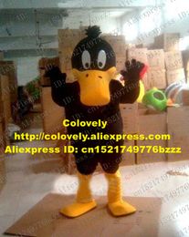 Mascot doll costume Smart Black Daffy Duck Mascot Costume Mascotte Quackquack Duckling Die Ente With Big Yellow Mouth Feet Adult No.2685 Fre