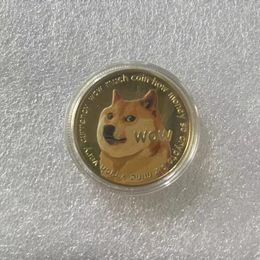 Gifts WOW Gold Plated Dogecoin Commemorative Coins Cute Dog Pattern Dog Souvenir Collection.cx