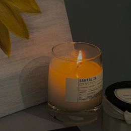 Newest arrival Incense Perfume santal 26 solid Candle 245g less Scented Candles Transparent Glass Lasting Burning Valentine s Day Gift Candlelight Dinner