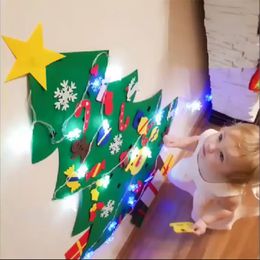 LED felt Christmas tree ornament Christmas decorations for home xmas year gift kids favor DIY natal trees home decor 201027