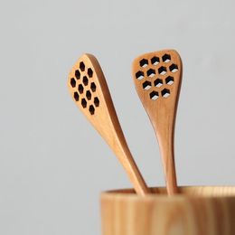 18.5cm Wood Honey Stirring Honey Spoons Honeycomb Carved Honey-Dipper Flatware BBB14567