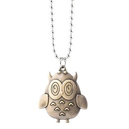 Retro Design Stainless steel Necklaces & Pendants owl animal ball chain jewel punk hip hop men's and women's jewelry