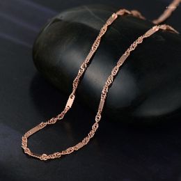 18k rose gold chains Australia - Chains Real 18k Rose Gold Chain Women Luck Special Singapore Link Necklace 18inch 1-1.5gChains Sidn22