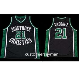 Nikivip Basketball Jersey Mens Stitched GREIVIS 21 VASQUEZ jerseys Montrose Christian High School Retro green Classic Custom size S-5XL