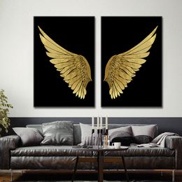 Abstract Gold Wings Canvas Painting ScandinavianWall Art Posters and Prints Minimalist Nordic Decoration Picture for Living Room