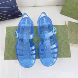 2022 The latest Roman men's and women's sandals, Party basket buckle shoes, outdoor beach shoes, multicolor PVG transparent non slip rubber sole shoes