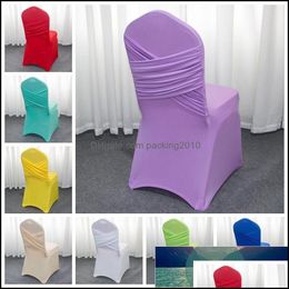 chair sashes for sale Canada - Chair Ers Sashes Home Textiles Garden 16 Colours Wedding Two Cross Spandex Swag Back Er Luxury Party Decoration On Sale Drop Delivery 2021