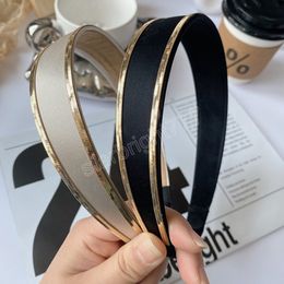 Retro Elegant Metal Edge Headband Women Wide-brimmed Hair Hoop Headwear Shining Hairbands Summer Head Hoops Hair Accessories