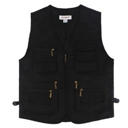 Men Vest Outdoors Sleeveless Jacket Vest With Many Pockets VNeck Waistcoat Travel Coat Fishing Vest Fashion T190828