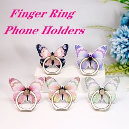 Mobile Phone Holder Ring Buckle Butterfly Painted Cartoon Cute Creative New Spot Wholesale Ring Stand cellphone Holders