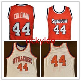 Nikivip basketball jersey college syracuse basketball DERRICK 44 COLEMAN throwback jersey stitched embroidery orange white size S-2XL