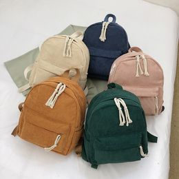 Fashion Women Corduroy Mini Backpack Trendy Large Capacity School Bag For Girls Simple Leisure Student Schoo