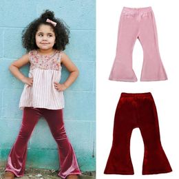 Neonate Pantaloni svasati in velluto oro INS Leggings bambini Pantaloni new fashion kids Boutique Abbigliamento