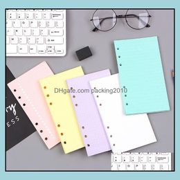 Paper Products Office School Supplies Business Industrial 40 Sheets 5 Colours A6 Loose Leaf Solid Colour Notebook Dhs8K