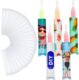 Sublimation Blank Neoprene Popsicle Sleeves Heat Tranfer Printing Reusable Insulation Ice Pop Tools for Kids