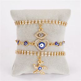 Classic Turkish Evil Eye for Women Cubic Zircon Cz Hamsa Hand Charm Bracelet Trend Female Party Jewelry Gift Gc980