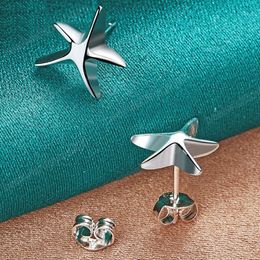 925 Sterling Silver Starfish Stud Earrings For Women Wedding Engagement Jewellery Christmas Gift Party
