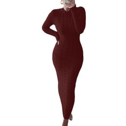 Casual Dresses Chic Knitted Sweater Dress Fashion Jacquard Weave Women Bodycon Woman Party Night Robe Femme Elegant Vestidos Trend 633