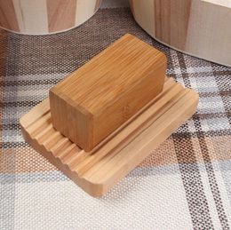 Wooden Natural Bamboo Soap Dishes Tray Holder Storage Soap Rack Plate Box Container Portable Bathroom Soap Dish Storage Box B0614G03