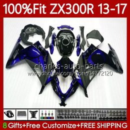 OEM Fairings For KAWASAKI NINJA EX ZX 3R 300 300R EX-300 ZX300 125No.167 ZX-3R ZX-300R ZX3R Blue black ZX300R 13 14 15 2016 2017 EX300R 2013 2014 2015 16 17 Injection Body