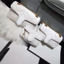 designer bag HANDBAG Marmont Flat Bags Chain Classic Look Versatile Crossbody Female Black Women Luxury Purse Real Leather WALLET 4 Colours