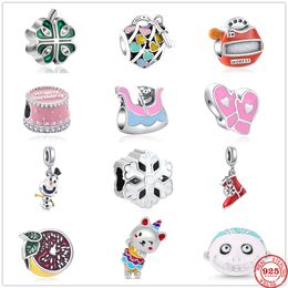 925 Silver Fit Pandora Charm 925 Bracelet Gloves Snowflake Boots Moress charms set Pendant DIY Fine Beads Jewellery