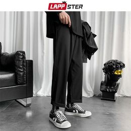 LAPPSTER Mens Black Korean Harem Pants Japanese Streetwear Joggers Harajuku Sweatpants Hip Hop Casual Trousers Plus Size 220629