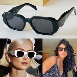 Runway Fashion geometric design Sunglasses SPR17W Classic Eyeglasses Goggle Outdoor Beach black disco Sun Glasses For Man Woman Triangular signature logo temple