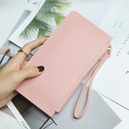 Mode Damen Zipper Geldbörse Große Kapazität PU Leder Brieftasche Weibliche Lange Schlanke Kreditkarte Halter Einfache Kupplung Tasche Frauen Geldbörsen