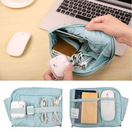 Storage Bags Practical USB Data Cable Handbag Electronic Organiser Travel Bag Small Zipper Pouch Cosmetic BagStorage