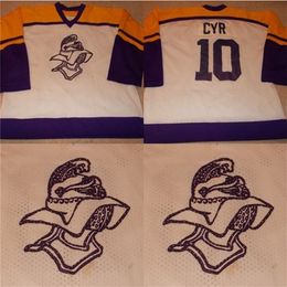 VipCeoMit TG- Knights Game WornUsed High School Minnesota Hockey Jersey 100% Stitched Embroidery s Hockey Jerseys