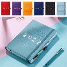 Zoecor Agenda English Diary Planner Notebook Leather Cover Notepad 160 Sheets Organiser Schedule for Office School Supplies 220401