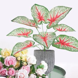 Decorative Flowers & Wreaths 42cm 9 Heads Artificial Green Plant Taro Leaves Fashion Home Decor Ornament Festive Creative Po Props Livingroo