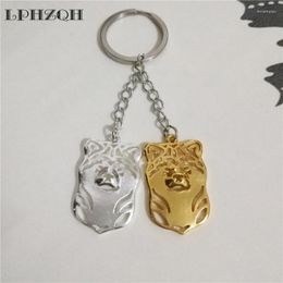 Keychains Dropship Unique Fashion Key Chain Japanese Akita Inu Dog Cute Trendy Bag Charm Pendant For Women Men Girls Gift Keyring Jewelry Mi