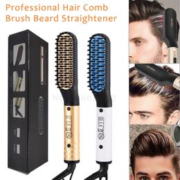 Professional Hair Comb Brush Beard Straightener Hair Straightening Brush Comb Hair Curler Fast Heating Straightening Brush 220623