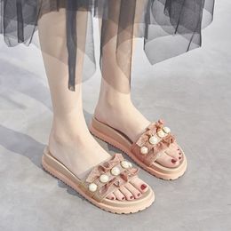 Summer Slipper Fashionable New Pearl Female Wears Versatile Individual Character Thick Bottom Recreational Sandal Special Offer