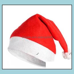 Other Festive Party Supplies Home Garden Red Christmas Hats Children Adt Santa Cap For 40X30Cm High Quality Props Pab11739 Drop Delivery 2