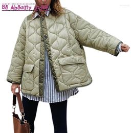 Women's Down & Parkas Winter Quilted Coat Warm Women Casual Long Sleeve Pocket Short Jacket Padded Loose Single-Breasted Cotton Clothes Guin