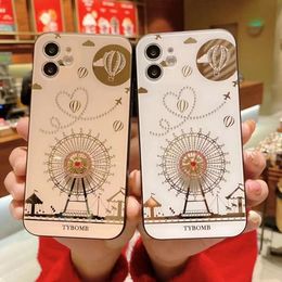 Bling Ferris wheel Rhinestone Phone Cases Designer Case Cover Diamond Golden Covers for iPhone XR X 11 12 13 PROMAX