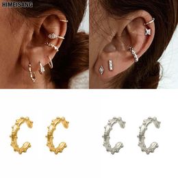 Clip-on & Screw Back Vintage Woman Earring Gold Silver Filled Hoop Ear Cuff Clip Earrings For Women Men Jewelry WholesaleClip-on