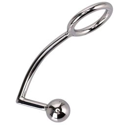 40/45/50mm Penis Rings With Anal Plug Metal Cock Ring Bdsm Scrotum Anus Stretcher sexy Toys For Men Masturbators