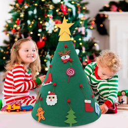 DIY Felt Christmas Tree Decor Santa Claus Kids Toys Christmas Decor for Home Xmas Hanging Ornaments Year Gifts 201201