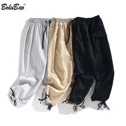 BOLUBAO Brand Men Casual Pants Men Solid Color Cotton Straight Trousers Fashion Casual Comfortable Harem Pants Male 201128