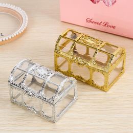 Treasure Chest Candy Box Wedding Favour Mini Gift Boxes Food Grade Plastic Transparent Jewellery Stoage Case ZZA12815