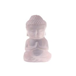 Decorative Objects & Figurines Natural Powder Crystal Baby Buddha Carving Ornaments Home DecorationDecorative