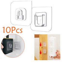 10 Pair DoubleSided Adhesive Wall Hooks Hanger Strong Transparent Hooks Suction Cup Sucker Wall Storage Holder For Kitchen Bath 220527