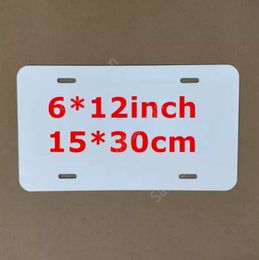 sublimation Metal Aluminum Automotive License Plate Plates Tag for Custom Design Work 0.5mm Thickness 15x30cm 4holes 600pcs Sea Shipping DAS482