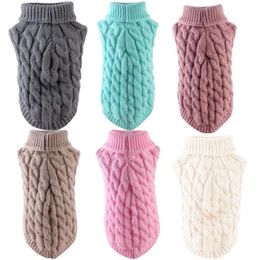 Dog Apparel Pet Puppy Pajamas Turtleneck Sweaters Winter Warm Clothes Knit Chihuahua Knitwear ApperalDog