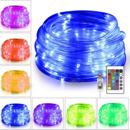 RGB LED Light Hose 5m 10m 20m USB Fairy LEDs String & Remote Control Waterproof Garland Lights for Christmas New Year Garden Decor D2.0